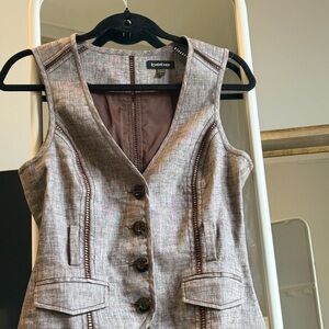 Bebe Y2K Women's Brown Button-Up Vest